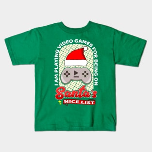 I Am Playing Video Games Christmas Funny Controller Kids T-Shirt